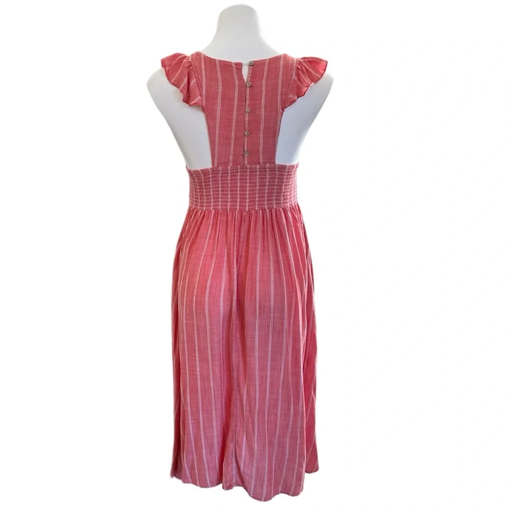 Free People Chambray Butterflies Midi Dress in Red Size S